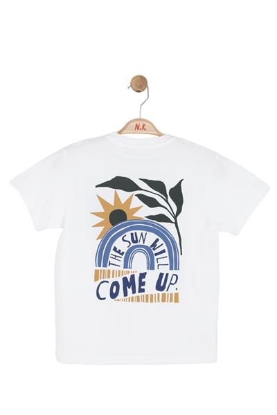 Nk Erkek Çocuk Come Up Sırt Baskılı Tshirt 8-14 Yaş Beyaz