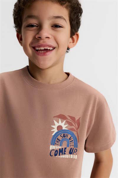 Nk Erkek Çocuk Come Up Sırt Baskılı Tshirt 8-14 Yaş Pudra