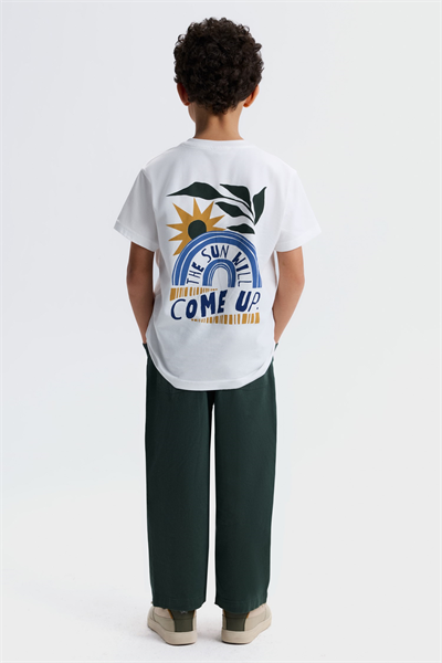 Nk Erkek Çocuk Come Up Sırt Baskılı Tshirt 8-14 Yaş Beyaz