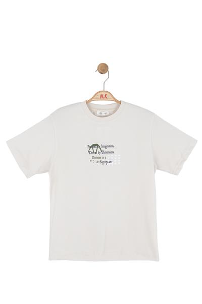 Nk Erkek Çocuk Dimension Tshirt 8-14 Yaş Krem-Haki
