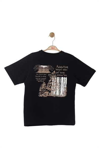 Nk Erkek Çocuk Fuji Sırt Baskılı Tshirt 8-14 Yaş Siyah
