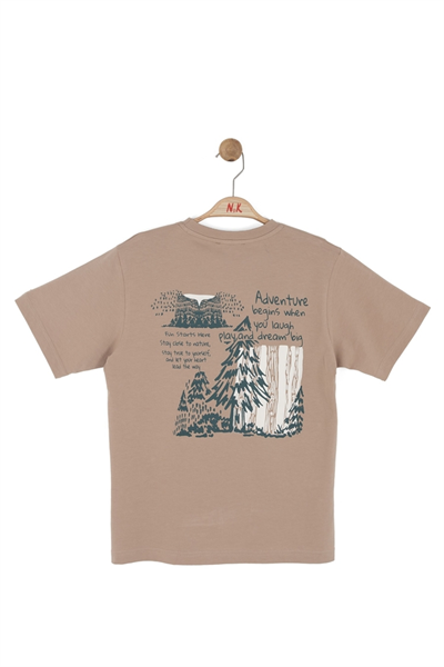 Nk Erkek Çocuk Fuji Sırt Baskılı Tshirt 8-14 Yaş Vizon