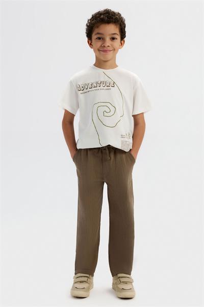 Nk Erkek Çocuk Great Tshirt 4-8 Yaş Ekru-Yeşil