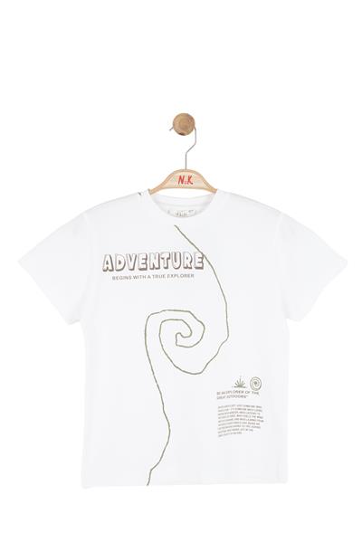 Nk Erkek Çocuk Great Tshirt 4-8 Yaş Ekru-Yeşil