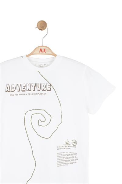 Nk Erkek Çocuk Great Tshirt 4-8 Yaş Ekru-Yeşil