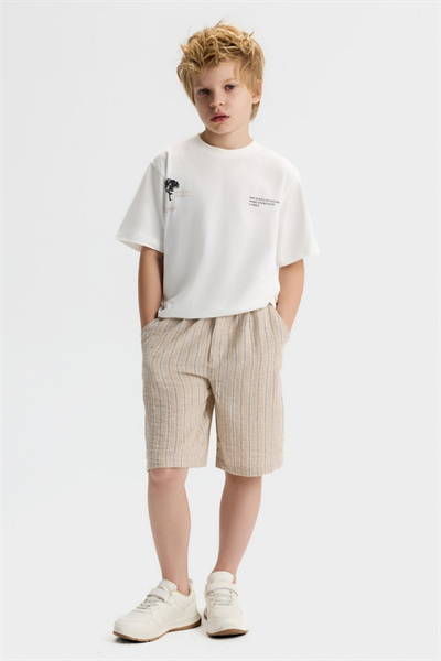 Nk Erkek Çocuk Happy Sırt Baskılı Tshirt 8-14 Yaş Ekru