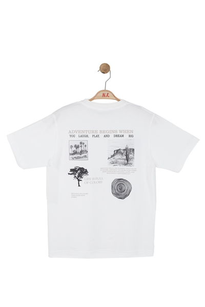 Nk Erkek Çocuk Happy Sırt Baskılı Tshirt 8-14 Yaş Ekru