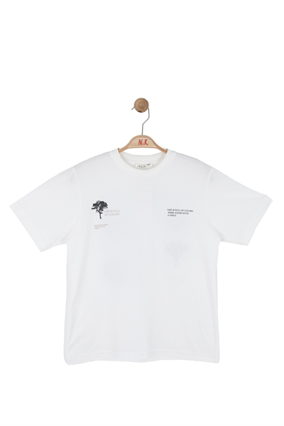 Nk Erkek Çocuk Happy Sırt Baskılı Tshirt 8-14 Yaş Ekru