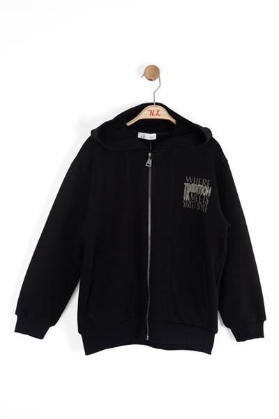 Nk Erkek Çocuk Havana Fermuarlı Sweatshirt 8-14 Yaş Siyah