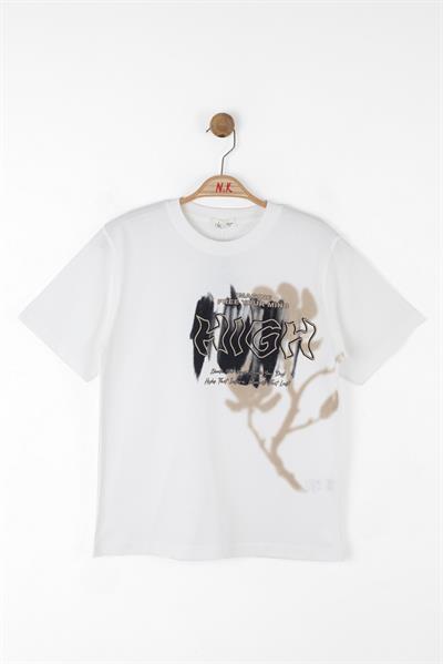 Nk Erkek Çocuk Hıgh Tshirt 8-14 Yaş Ekru