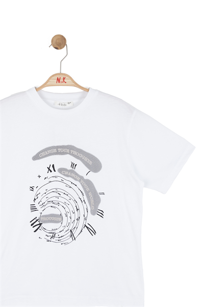 Nk Erkek Çocuk Labirent Tshirt 8-14 Yaş Beyaz