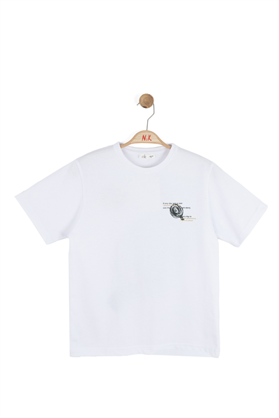 Nk Erkek Çocuk Run Tshirt 8-14 Yaş Beyaz