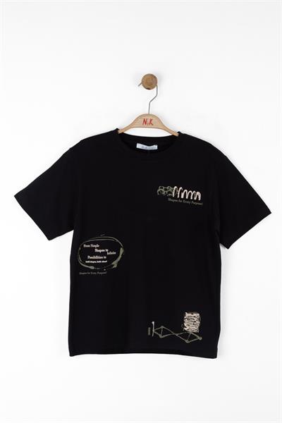 Nk Erkek Çocuk Simple Tshirt 8-14 Yaş Siyah