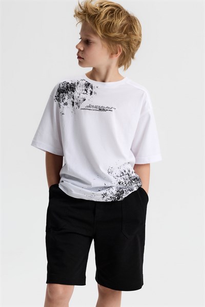 Nk Erkek Çocuk Spray Tshirt 8-14 Yaş Beyaz
