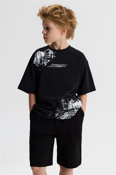 Nk Erkek Çocuk Spray Tshirt 8-14 Yaş Siyah