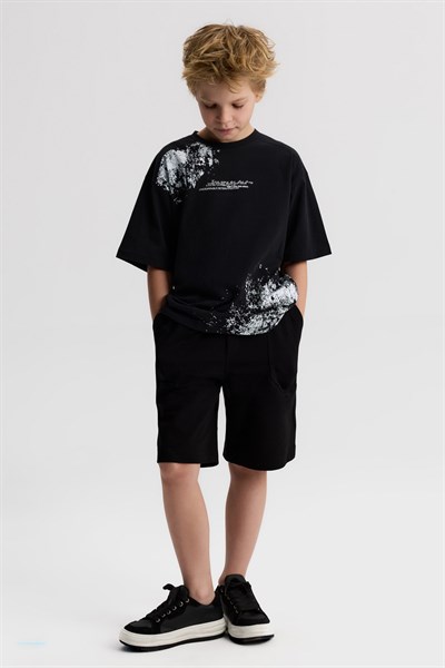 Nk Erkek Çocuk Spray Tshirt 8-14 Yaş Siyah