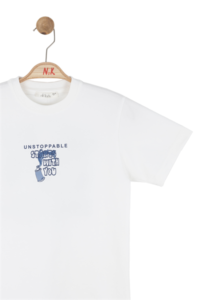 Nk Erkek Çocuk Start Tshirt 4-8 Yaş Ekru-Mavi
