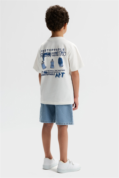 Nk Erkek Çocuk Start Tshirt 4-8 Yaş Ekru-Mavi