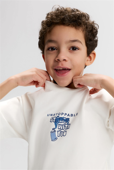 Nk Erkek Çocuk Start Tshirt 4-8 Yaş Ekru-Mavi