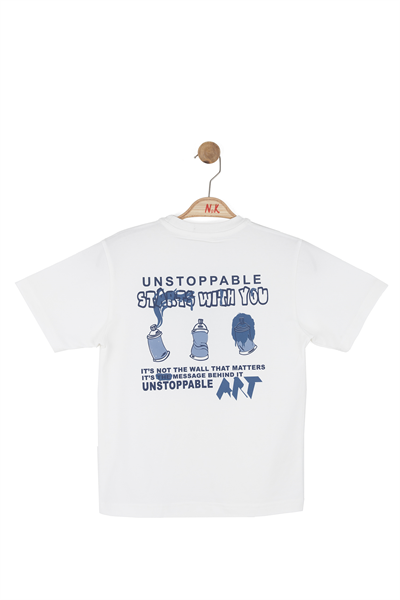 Nk Erkek Çocuk Start Tshirt 4-8 Yaş Ekru-Mavi