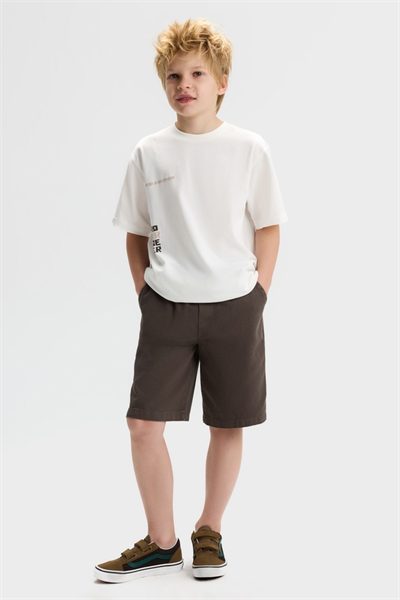 Nk Erkek Çocuk Steronger Sırt Baskılı Tshirt 8-14 Yaş Ekru-Kahve