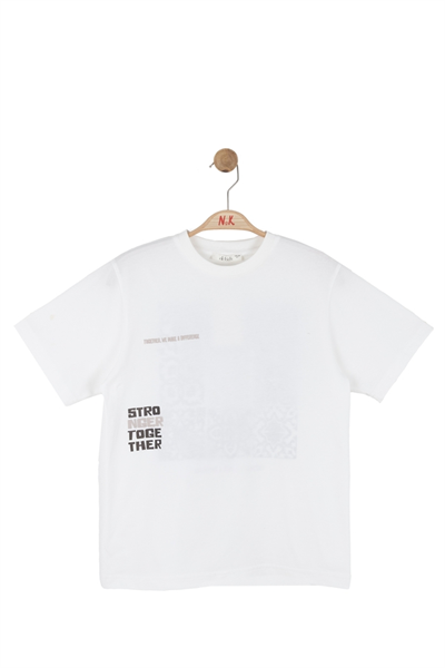 Nk Erkek Çocuk Steronger Sırt Baskılı Tshirt 8-14 Yaş Ekru-Kahve