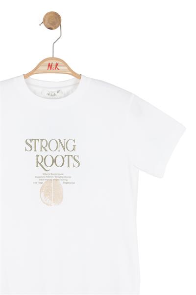 Nk Erkek Çocuk Strong Tshirt 4-8 Yaş Ekru-Yeşil