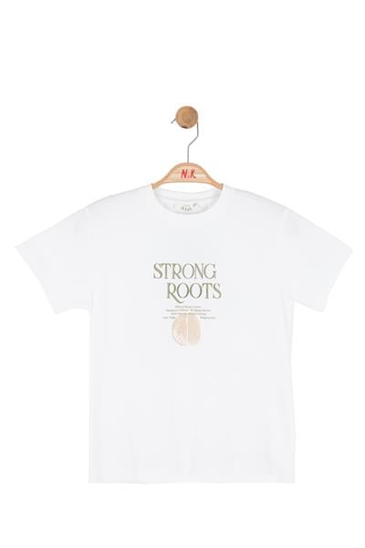 Nk Erkek Çocuk Strong Tshirt 4-8 Yaş Ekru-Yeşil