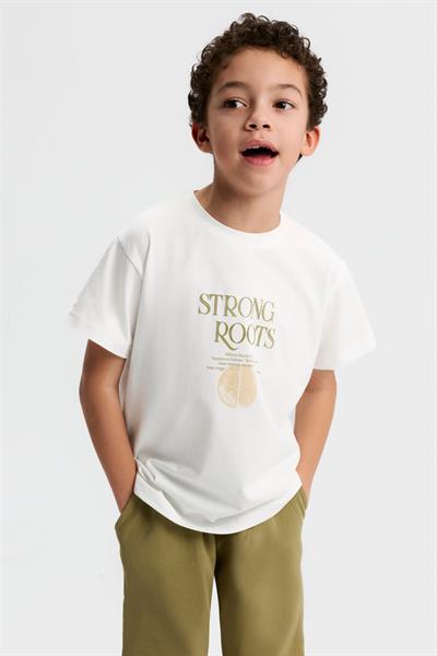 Nk Erkek Çocuk Strong Tshirt 4-8 Yaş Ekru-Yeşil