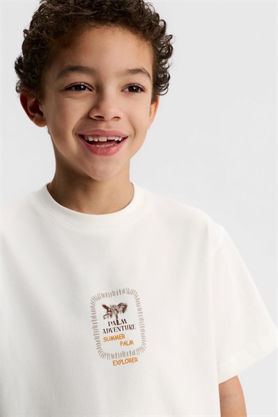 Nk Erkek Çocuk Summer Tshirt 4-8 Yaş Ekru