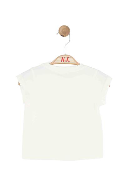Nk Kız Bebek Bele Tshirt 1-4 Yaş Krem