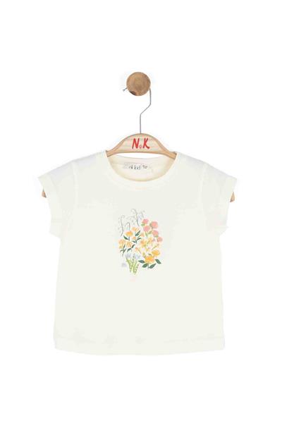 Nk Kız Bebek Bele Tshirt 1-4 Yaş Krem