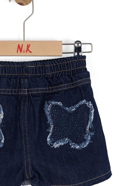 Nk Kız Bebek Jazz Denim Şort Etek 1-4 Yaş Mavi