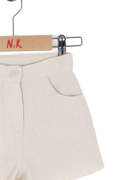 Nk Kız Bebek Pearl Şort 1-4 Yaş Krem