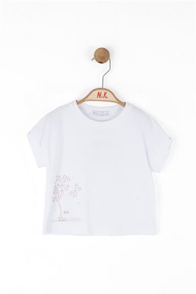 Nk Kız Bebek Salıncaklı Tshirt 1-4 Yaş Ekru