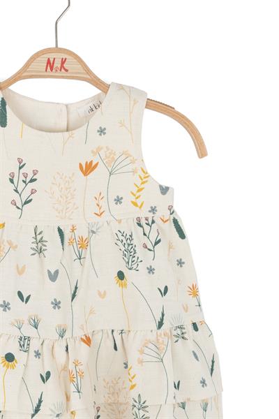 Nk Kız Bebek Sunflower Elbise 1-4 Yaş Krem
