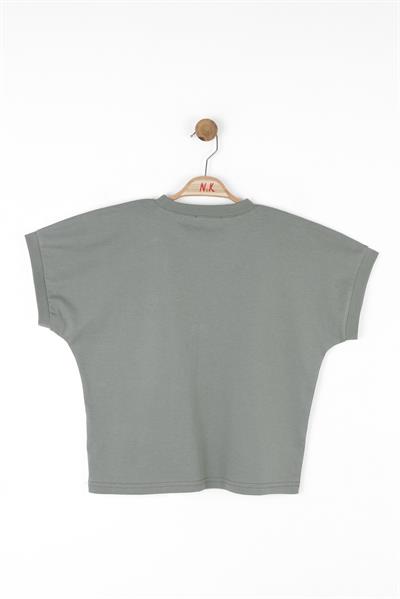 Nk Kız Çocuk Asimetrik Cepli Tshirt 8-14 Yaş Yeşil