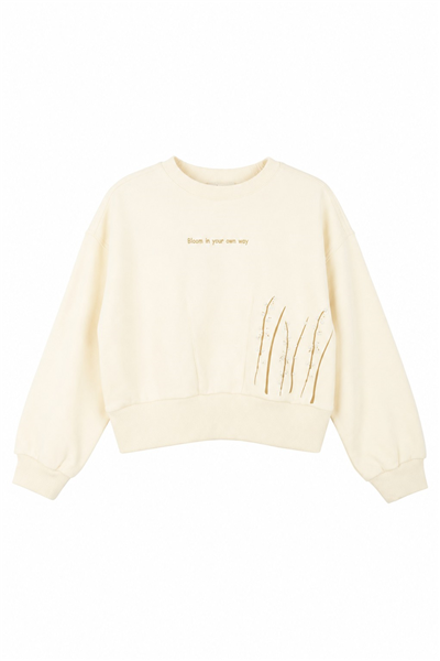 Nk Kız Çocuk Bloom Sweat 8-14 Yaş Krem
