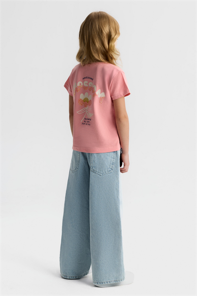 Nk Kız Çocuk Blooming Sırt Baskılı Tshirt 4-8 Yaş Pembe