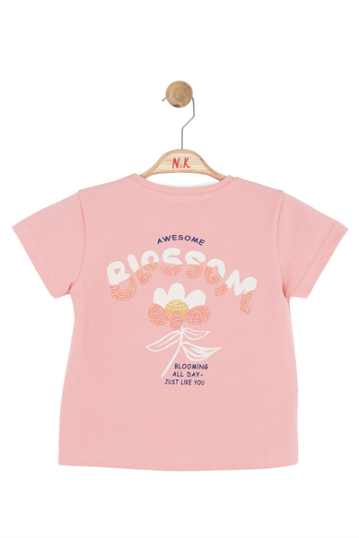 Nk Kız Çocuk Blooming Sırt Baskılı Tshirt 4-8 Yaş Pembe