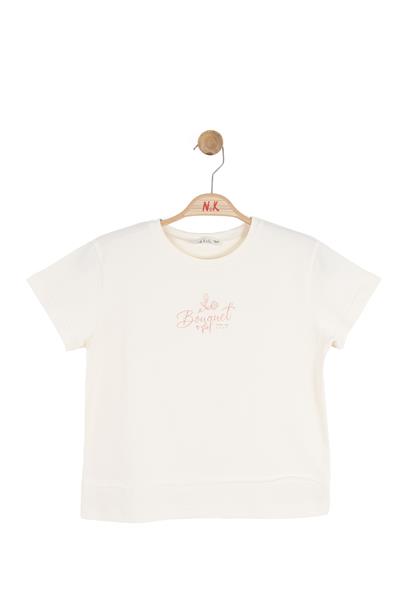 Nk Kız Çocuk Bouguet Tshirt 8-14 Yaş Krem-Pembe