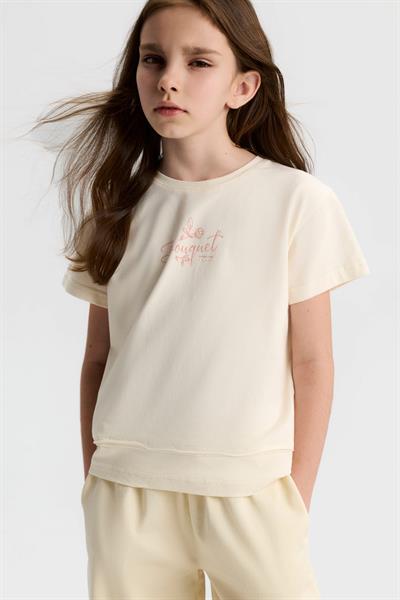 Nk Kız Çocuk Bouguet Tshirt 8-14 Yaş Krem-Pembe