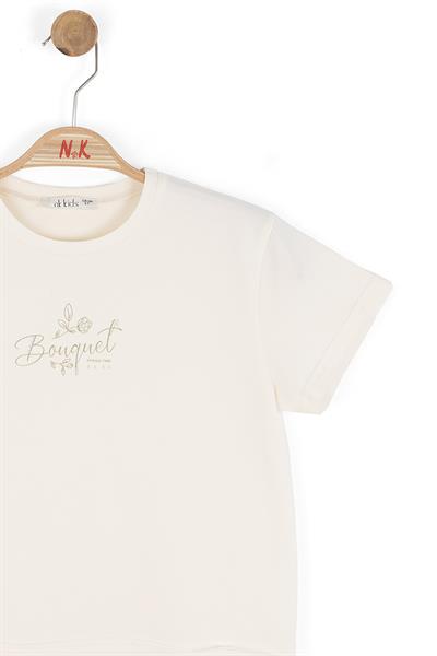 Nk Kız Çocuk Bouguet Tshirt 8-14 Yaş Krem-Yeşil