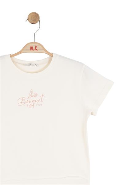 Nk Kız Çocuk Bouguet Tshirt 8-14 Yaş Krem-Pembe