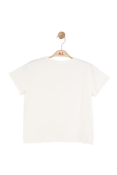 Nk Kız Çocuk Bouguet Tshirt 8-14 Yaş Krem-Pembe