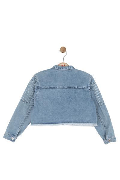 Nk Kız Çocuk Brazil Taşlı Denim Ceket 8-14 Yaş Mavi