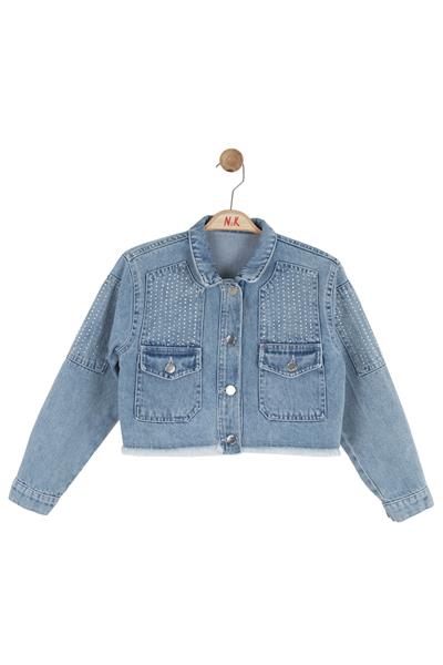 Nk Kız Çocuk Brazil Taşlı Denim Ceket 8-14 Yaş Mavi