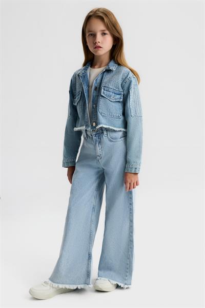 Nk Kız Çocuk Brazil Taşlı Denim Ceket 8-14 Yaş Mavi
