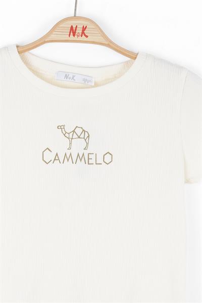 Nk Kız Çocuk CameloTshirt 8-14 Yaş Krem