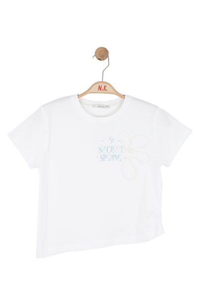 Nk Kız Çocuk Carmine Tshirt 8-14 Yaş Ekru-Mavi